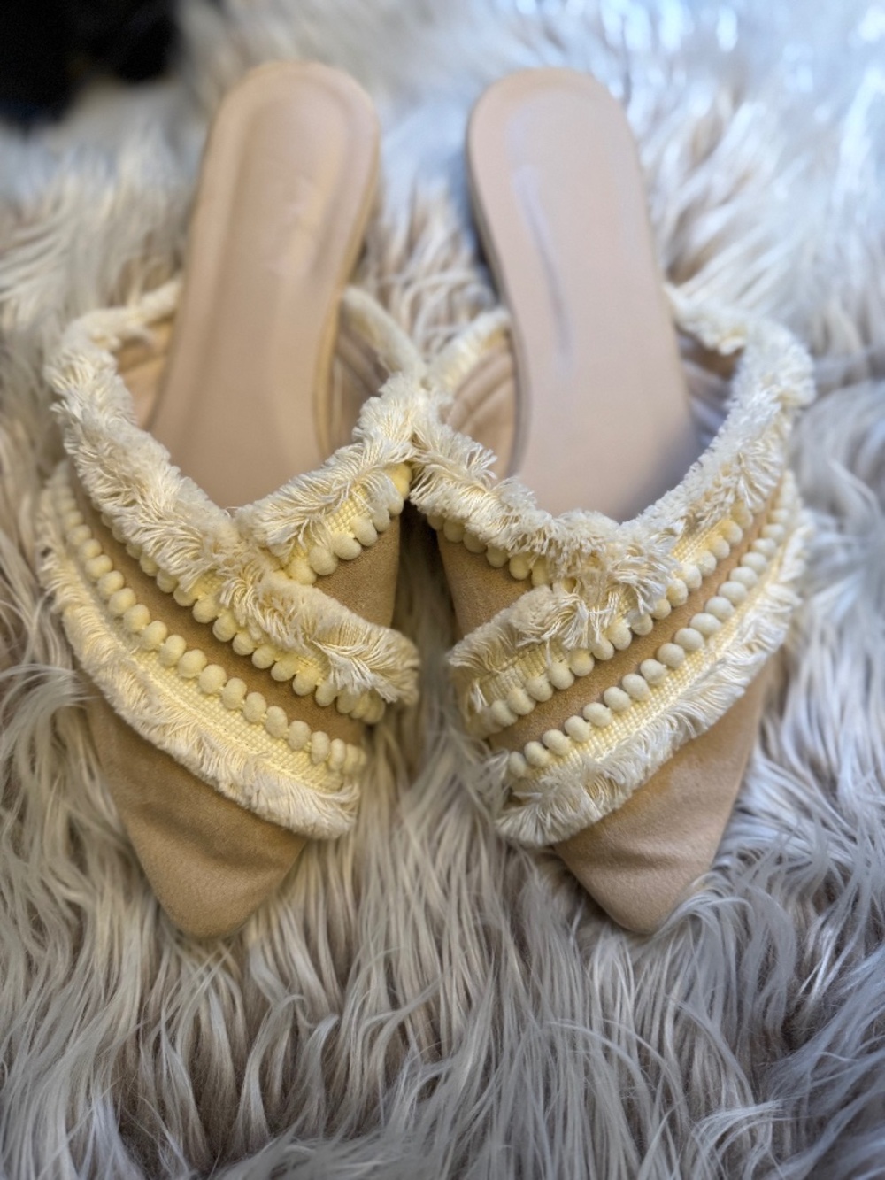 Boho Chic Mules Cream Colored (8)